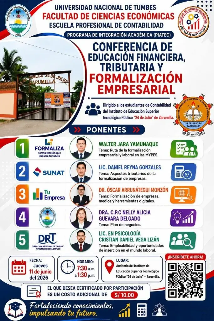 Conferencia de Educación Financiera, Tributaria y Formalización Empresarial.