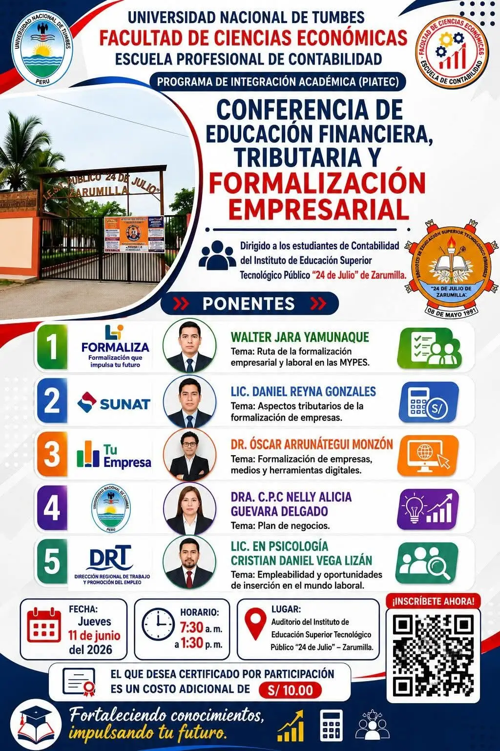 Conferencia de Educación Financiera, Tributaria y Formalización Empresarial.