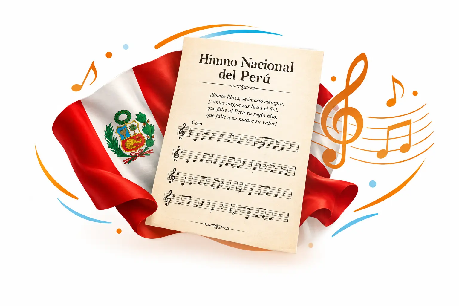 Ilustración conmemorativa del Himno Nacional del Perú