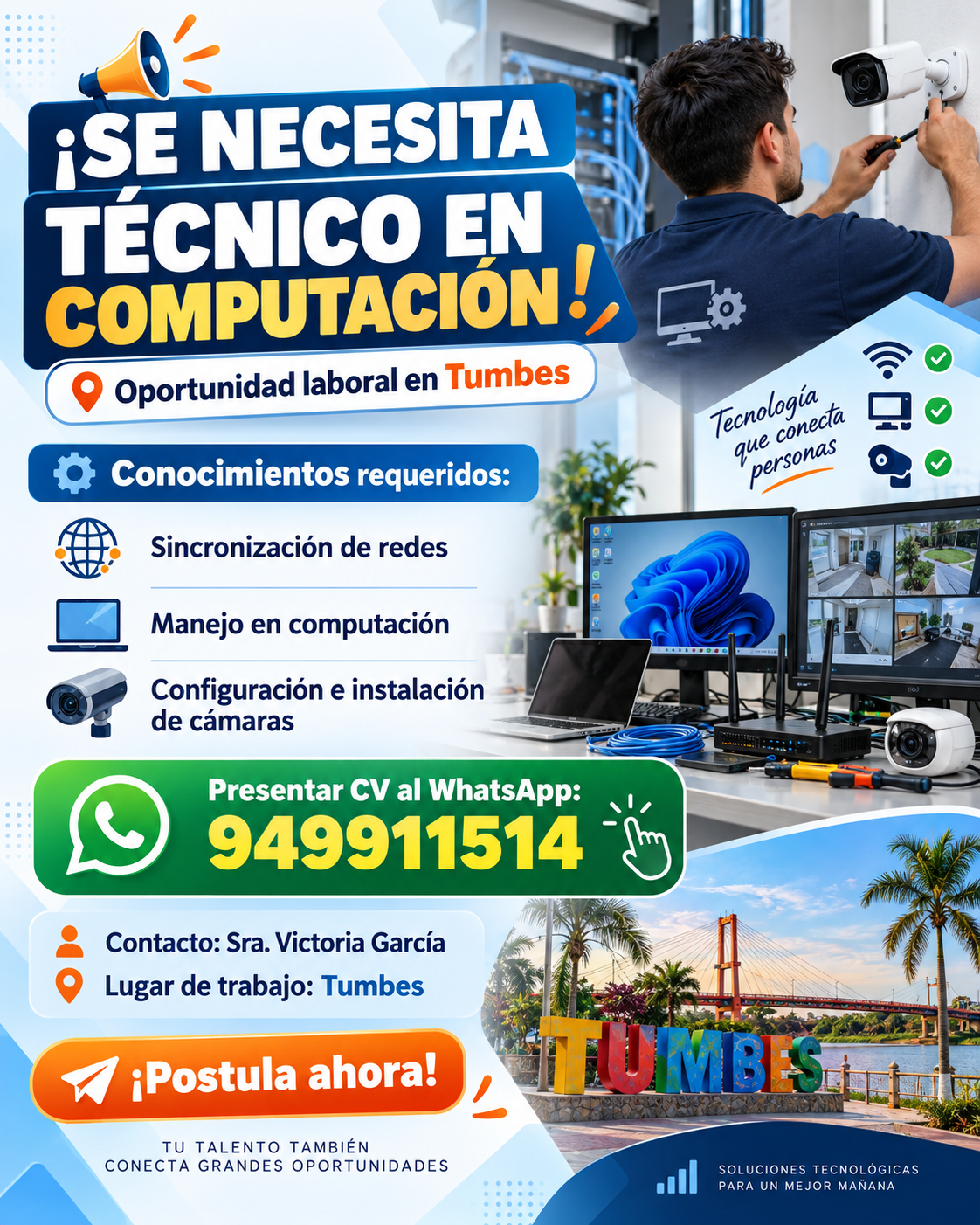 Convocatoria para Técnico en Computación en Tumbes